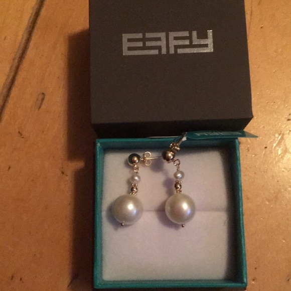 Gorgeous pearl earrings with 14K gold by Effy - Picture 3 of 4